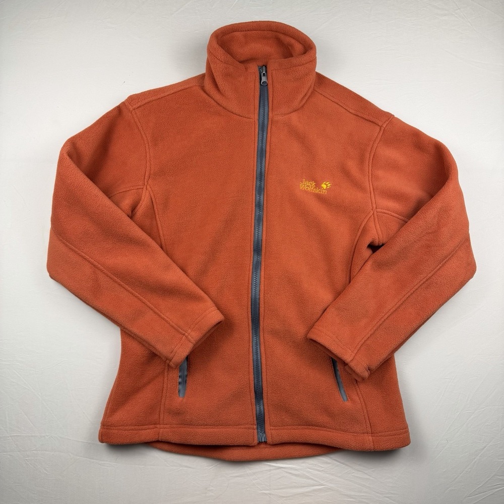 JACK WOLFSKIN Kids XL Youth Fleece Jacket Full Zip Orange Pink Warming Outdoors
